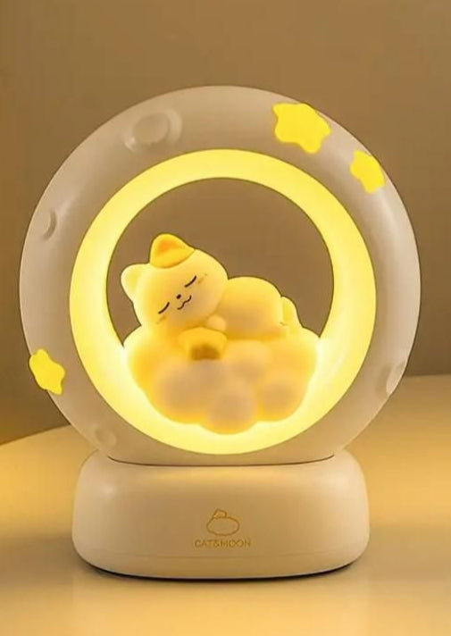 Sleeping Cat LED Night Light Lamp with Touch Control